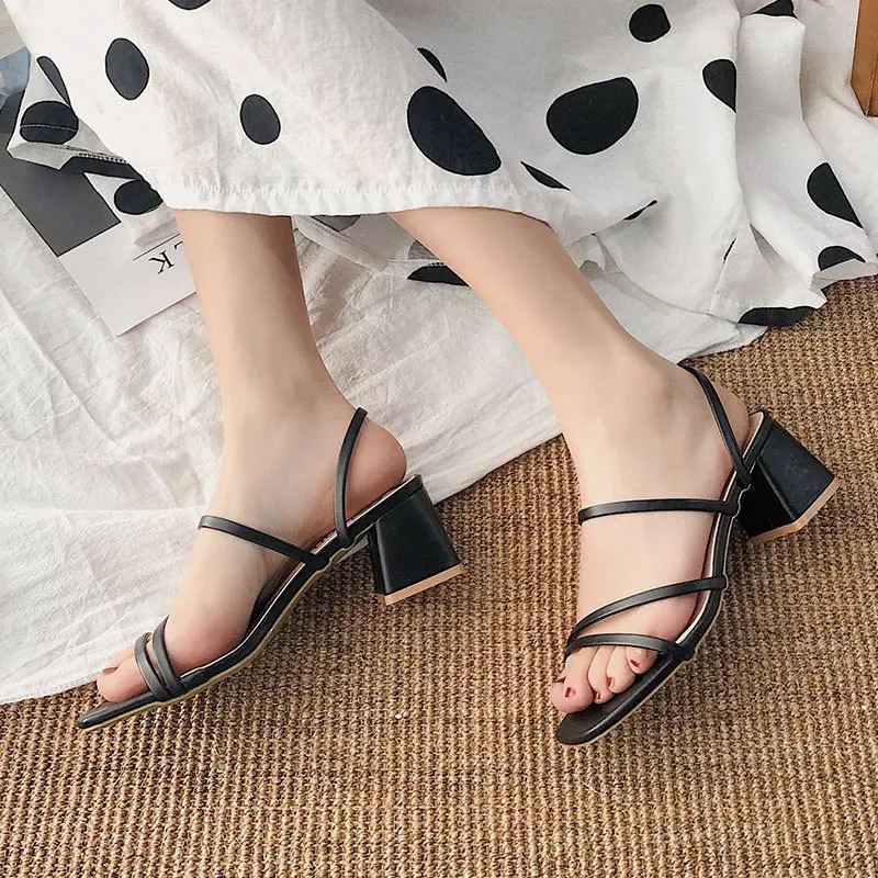 Woman Square Heel Open Toe Ank - Crossfit Lady 리뷰 및 가격