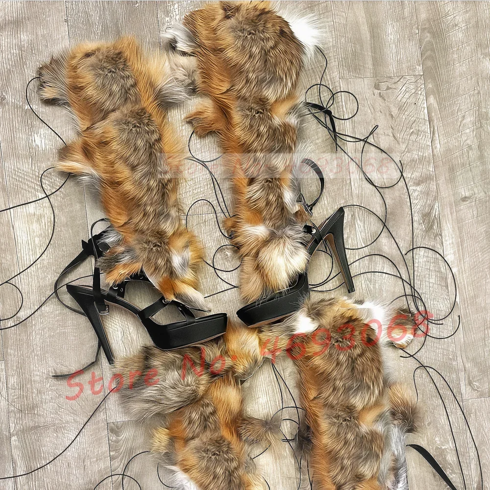 Real Fur Wrap Cross Tied Platf - Crossfit Lady 리뷰 및 가격