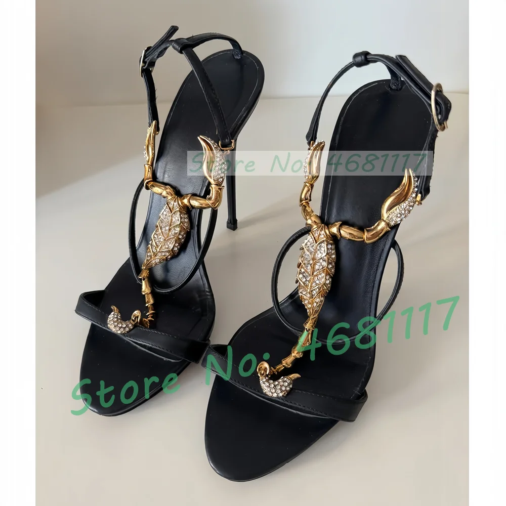 Black Leather Sandals With Gol - Crossfit Lady 리뷰 및 가격
